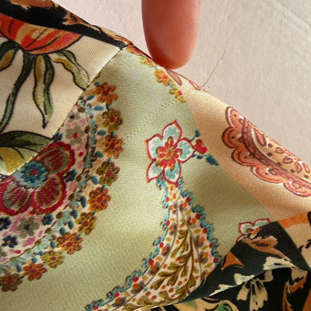 ZARA Patchwork Paisley Print Button Down Long Sle… - image 8